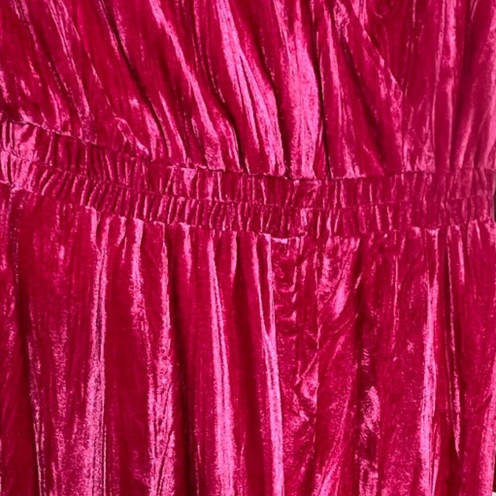 A New Day Pink Velet Jumpsuit with Bell Long Sleeve -Medium - Picture 6 of 9